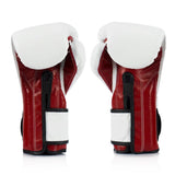 Fairtex BGV9 Mexican Style PRO TRAINING MUAY THAI BOXING GLOVES Leather 8-14 oz White Red