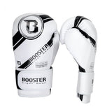 BOOSTER BG PREMIUM STRIKER MUAY THAI BOXING GLOVES Premium PU Leather 10-14 oz White Black