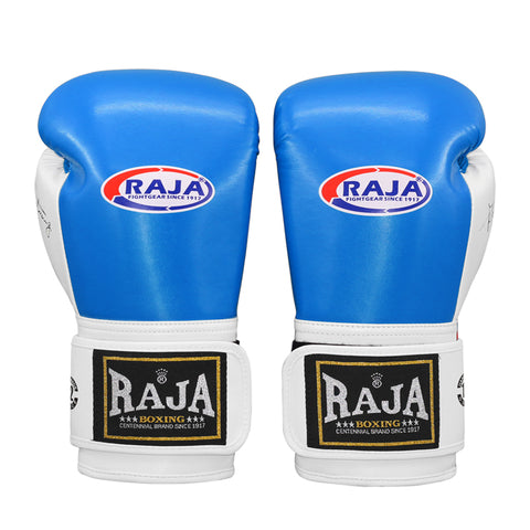 RAJA RBGP-9 MUAY THAI BOXING GLOVES Cooltex PU Leather 8-12 oz Blue
