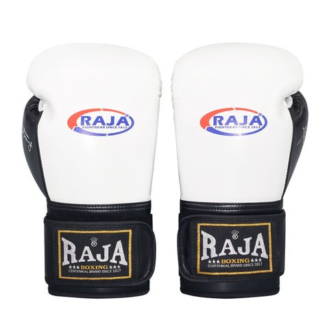 RAJA RBGP-9 MUAY THAI BOXING GLOVES Cooltex PU Leather 8-12 oz White
