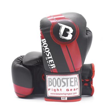 BOOSTER BGL 1 V3 LACE UP PROFESSIONAL MUAY THAI BOXING GLOVES Leather 8-16 oz Black Red