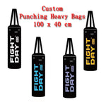 FIGHTDAY CUSTOM MADE FREE LOGO/TEXT MUAY THAI BOXING MMA PUNCHING HEAVY BAG - UNFILLED  40 dia x 100 cm Vary Colours