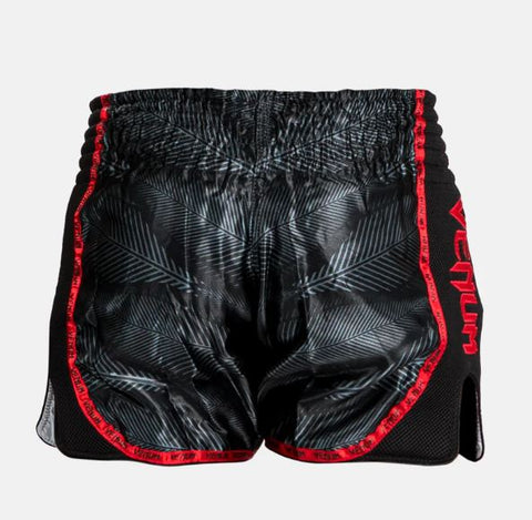 Muay Thai Boxing Shorts for Adult Red and Black Side With Gold
