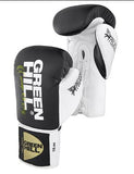 GREENHILL PEGASUS PROFESSIONAL COMPETITION BOXING GLOVES LACE UP 10-12 oz Black White