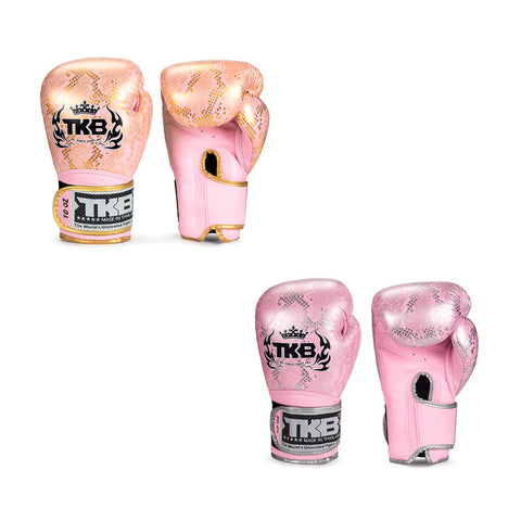 Top King TKBGSS Super Snake MUAY THAI BOXING GLOVES Cowhide Leather 8-16 oz 2 Colours Pink Series