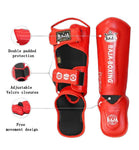 RAJA RPTP-T6 MUAY THAI BOXING MMA SPARRING SHIN GUARD PROTECTOR Size S / M / L Red