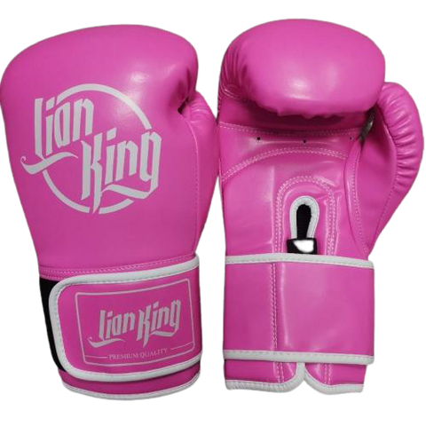 LION KING MUAY THAI  BOXING GLOVES 2.0 8-16 oz 2 Colours Black Pink / Pink