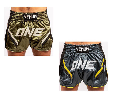 Venum ONE FC Impact Muay Thai Shorts - Grey-Yellow
