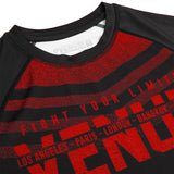 VENUM-03654-100 SIGNATURE MMA Muay Thai Boxing Rashguard Compression T-shirt - SHORT SLEEVES XS-XXL Black Red