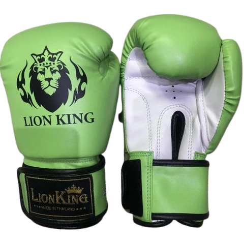 LION KING 0040 MUAY THAI  BOXING GLOVES 8-16 oz Green