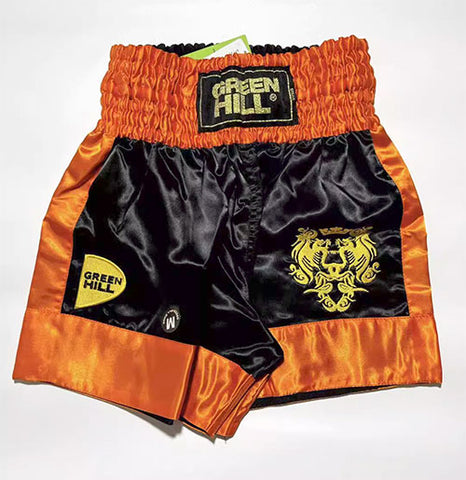 GREENHILL HYDRA MUAY THAI BOXING Shorts Trunks XS-XXL Black Orange