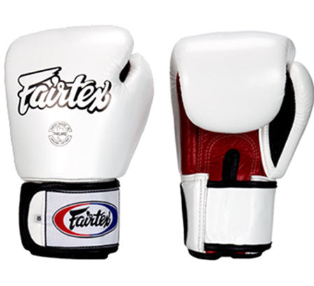 Fairtex BGV1-3T “Tight-Fit” Design MUAY THAI BOXING GLOVES Leather 8-14 oz White Red Black