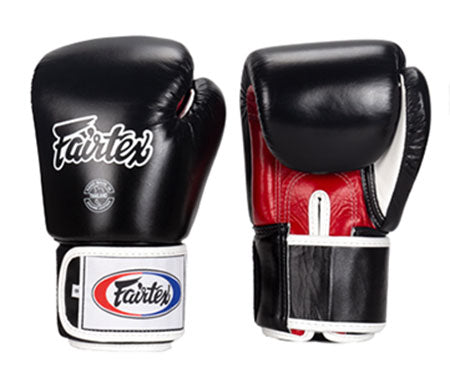 Fairtex BGV1-3T “Tight-Fit” Design MUAY THAI BOXING GLOVES Leather 8-14 oz Black Red White