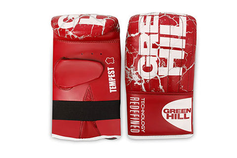 GREENHILL TEMPEST TRAINING BAG GLOVES MITTS FULL THUMB ELASTIC CLOSURE S-XL Red