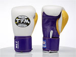 TFM RL7 HANDMADE PROFESSIONAL COMPETITIONS BOXING GLOVES VELCRO CLOSURE Cowhide Leather 12-16 oz