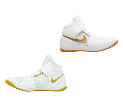 NIKE FURY WRESTLING SHOES BOXING BOOTS US 8 White Gold