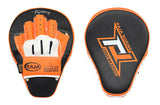 RAJA RTPP-6 CURVED MUAY THAI BOXING MMA PUNCHING AIR FOCUS MITTS PADS Light Weight Cooltex PU Leather 26 x 19.5 x 4 cm Black Orange