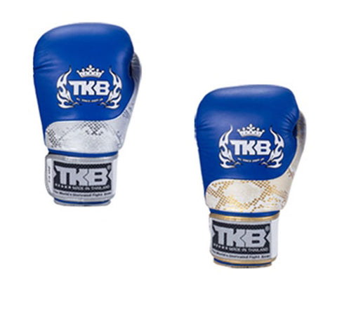 Top King TKBGPW MUAY THAI BOXING GLOVES Cowhide Leather 8-14 oz 2 Colours Blue Series