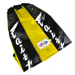 FAIRTEX SUPER TEARDROP HB15 MUAY THAI BOXING MMA PUNCHING HEAVY BAG - UNFILLED Syntek Leather 38 dia x 93 cm Black-Yellow