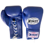 Windy BGL Classic Lace Up MUAY THAI BOXING GLOVES Cowhide Leather 8-16 oz Blue