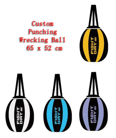 FIGHTDAY CUSTOM MADE  FREE LOGO/TEXT MUAY THAI BOXING MMA PUNCHING WRECKING BALL - UNFILLED 52 dia x 65 cm Vary Colours