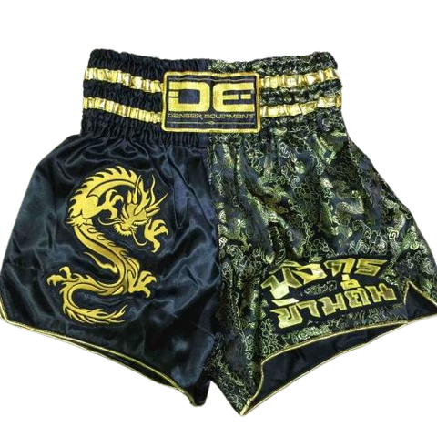 DANGER EQUIPMENT 1538 MUAY THAI BOXING Shorts XS-XXL Black Gold