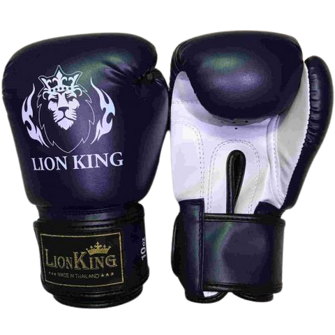 LION KING 2324 MUAY THAI  BOXING GLOVES 8-16 oz Navy