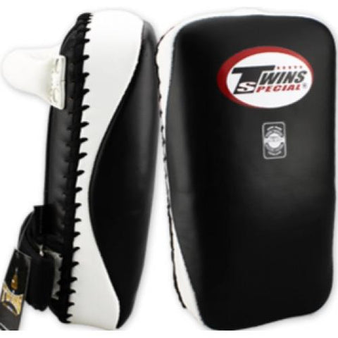 TWINS SPECIAL KPL-14 MUAY THAI BOXING MMA KICK PADS Leather Black White