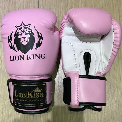 LION KING KIDS 3208 MUAY THAI  BOXING GLOVES 6 oz Baby Pink