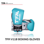 TFM V11b Super 11 Professional Competitions MUAY THAI BOXING LACES UP GLOVES Cowhide Leather 10-12 oz 3 Colours