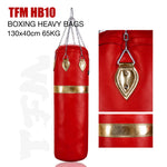 TFM HB10 MUAY THAI BOXING MMA PUNCHING HEAVY BAG - UNFILLED Cowhide Leather 130 X 40 cm Red