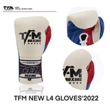 TFM L4 Pro MUAY THAI BOXING LACES UP GLOVES Professional Competitions Cowhide Leather 12-14 oz 5 Colours
