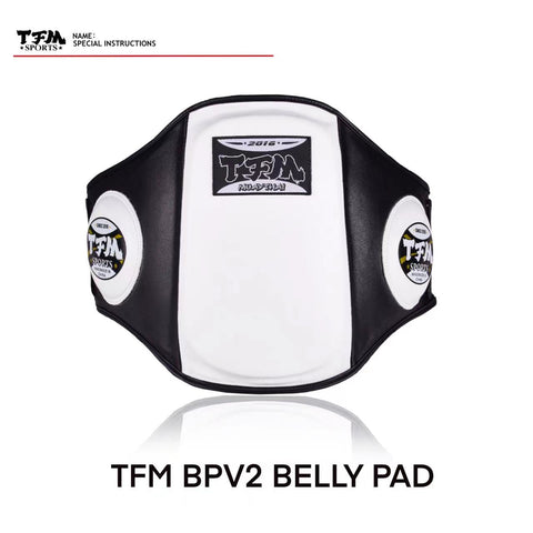 TFM BPV2 MUAY THAI BOXING MMA SPARRING BELLY PROTECTOR PAD Leather Size Free