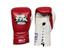 TFM RL7 HANDMADE PROFESSIONAL COMPETITIONS BOXING GLOVES LACES UP Cowhide Leather 12 oz Maroon White