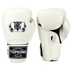 Top King TKBGSA SUPER AIR MUAY THAI BOXING GLOVES Cowhide Leather 8-16 oz White