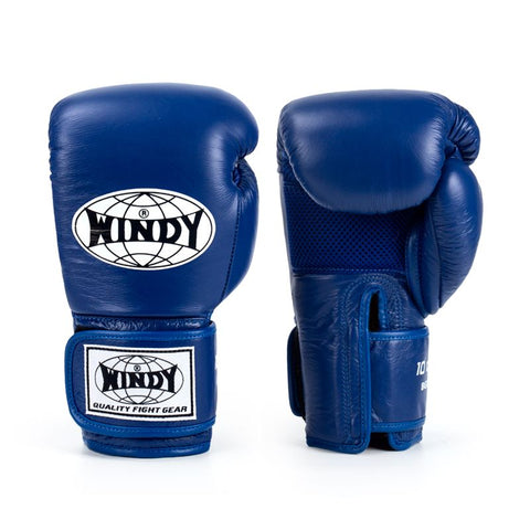WINDY BGN CLIMACOOL MUAY THAI BOXING GLOVES Cowhide Leather 8-14 oz Blue