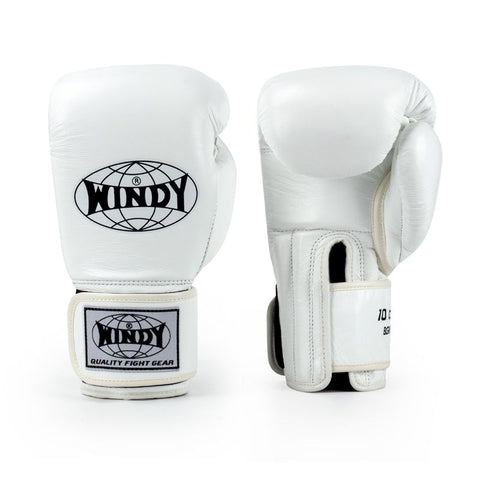 WINDY BGP MUAY THAI BOXING GLOVES SYNTHETIC LEATHER 8-14 oz White