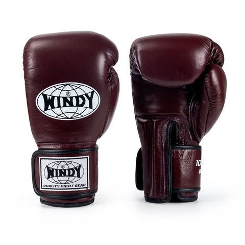 WINDY BGP MUAY THAI BOXING GLOVES SYNTHETIC LEATHER 8-14 oz Dark Red