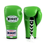 Windy BGL Classic Lace Up MUAY THAI BOXING GLOVES Cowhide Leather 8-16 oz Green