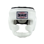 WINDY HP3 MUAY THAI BOXING SPARRING HEADGEAR HEAD GUARD PROTECTOR Leather S-XL White