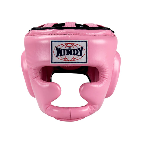 WINDY HP3 MUAY THAI BOXING SPARRING HEADGEAR HEAD GUARD PROTECTOR Leather S-XL Light Pink