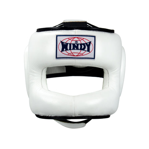 WINDY HPM FACE BAR BOXING SPARRING HEADGEAR HEAD GUARD PROTECTOR Leather M-XL White