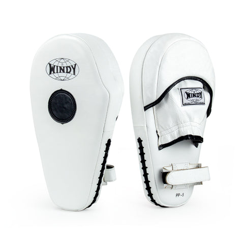 WINDY HYBIRD PP6 MUAY THAI BOXING MMA FOCUS MITTS PADS WHITE