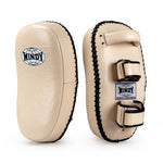 WINDY KP8 MUAY THAI BOXING MMA CURVED KICKING PADS SIZE S / M BEIGE