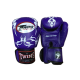 TWINS SPECIAL MUAY THAI BOXING GLOVES Leather 8-16 oz FBGV-35 3 Colours Black / White / Purple