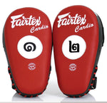 FAIRTEX FMV12 ANGULAR MUAY THAI BOXING MMA PUNCHING FOCUS MITTS PADS Red Black