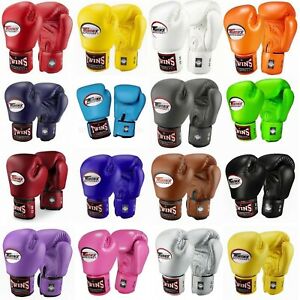 Twins Special MUAY THAI BOXING GLOVES Leather 8-16 oz BGVL-3 Vary Colour