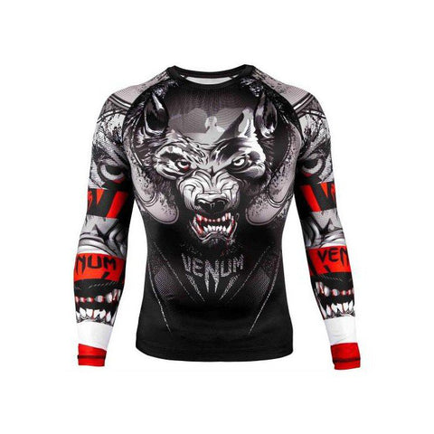 VENUM-03153-109 WEREWOLF MMA Muay Thai Boxing Rashguard Compression T-shirt - LONG SLEEVES XS-XXL Black Grey