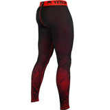 Venum-2077 FUSION SPATS MEN COMPRESSSION TIGHTS PANTS XS-XXL Red Black