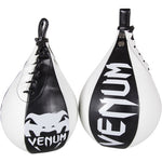 Venum-1174 MUAY THAI BOXING MMA Punching Speed Bag Ball Skinlex Leather M-L Black Ice